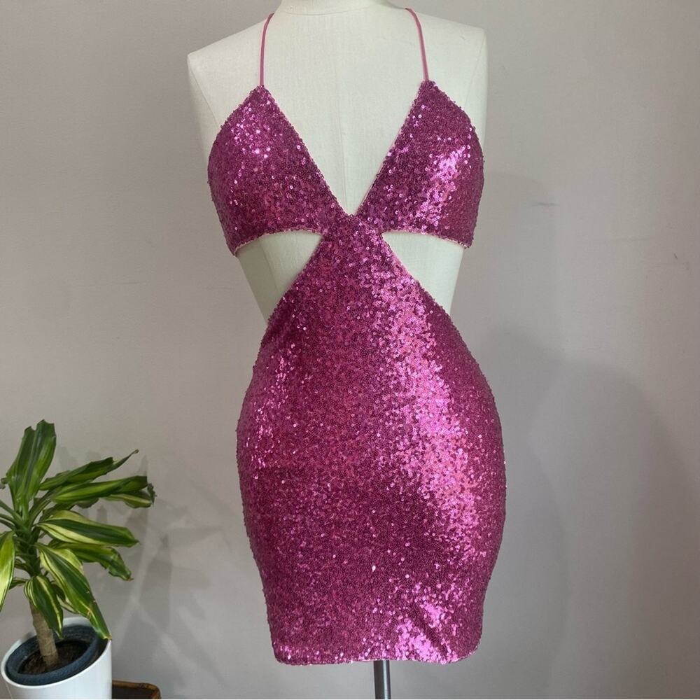 Hello Molly Glittering Pink Mini Dress - Picture 2 of 15